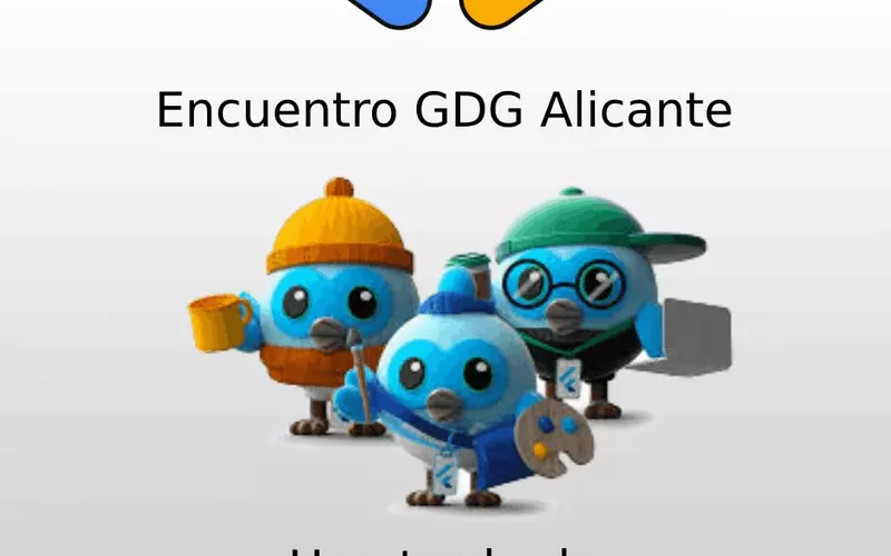 Cartel del segundo encuentro de Flutter y Dart del GDG Alicante, en diciembre
